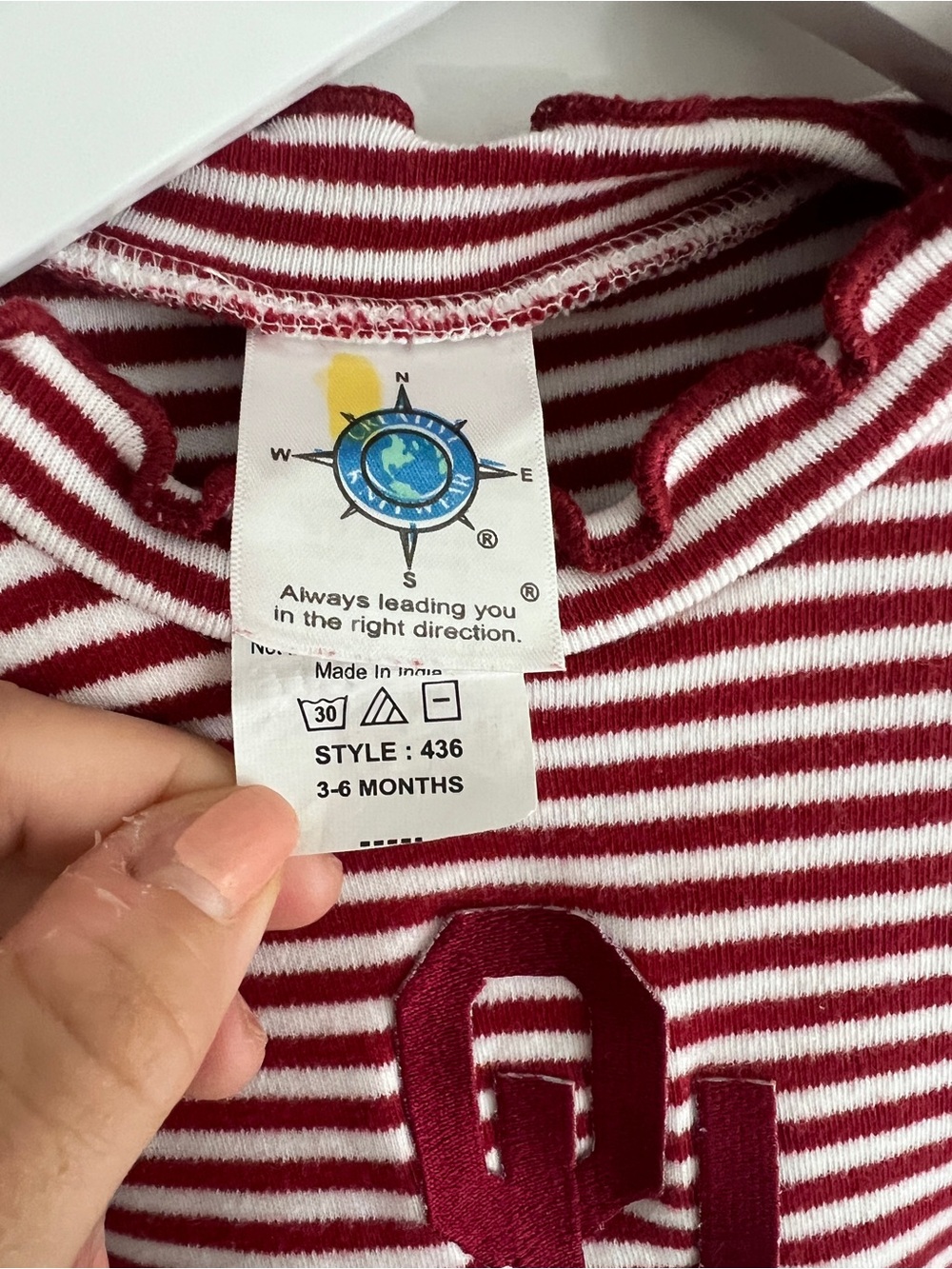 OU Ruffled Baby romper like new - Picture 3 of 6